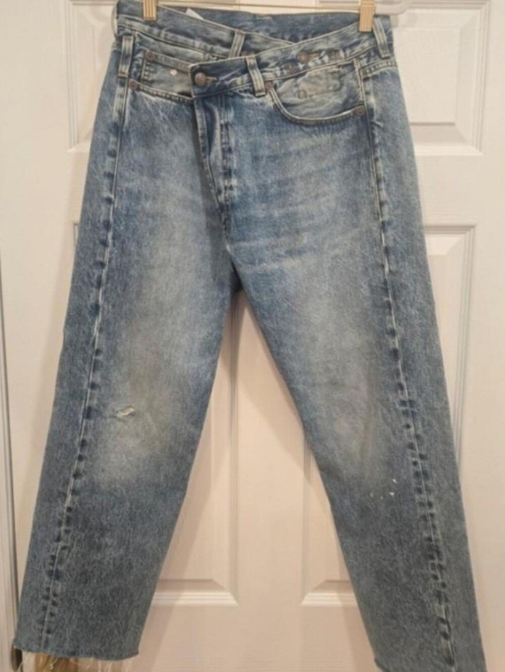 R13 Light Blue Relaxed Straight Jeans